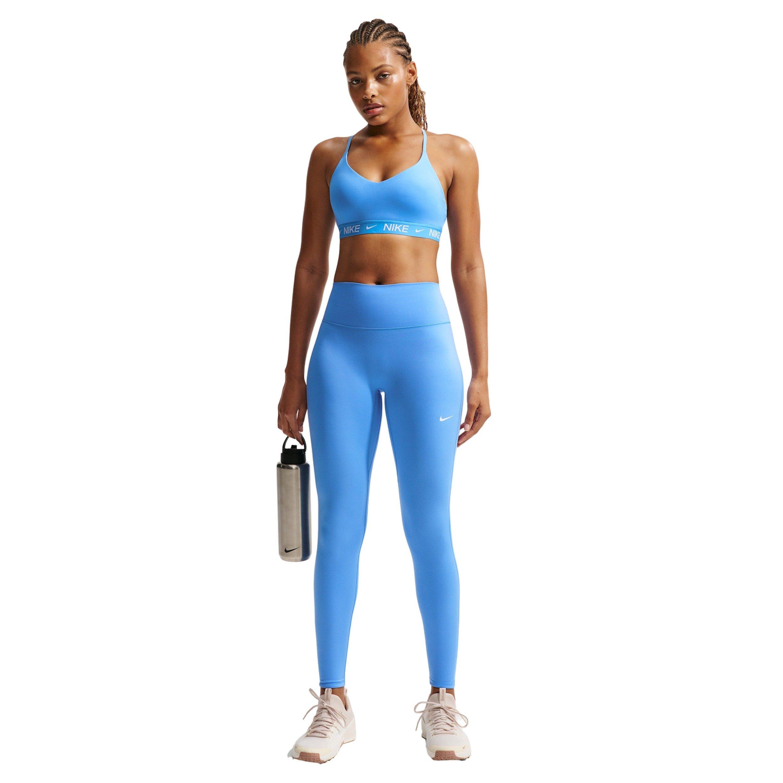 Nike Women's One Seamless Front High-Waisted Full-Length Leggings - Blue/White - BLUE/WHITE
